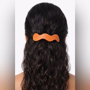 CHUNKS Orange Wavy Hair Barrette Statement Clip NWT